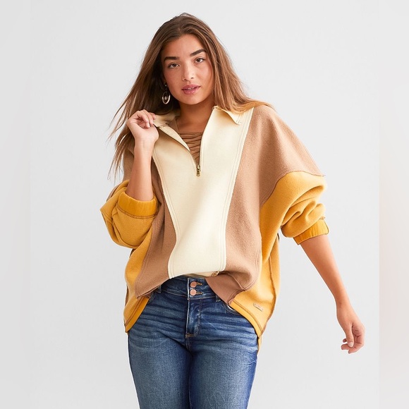 Buckle Tops - BKE Color Block Quarter Zip Pullover